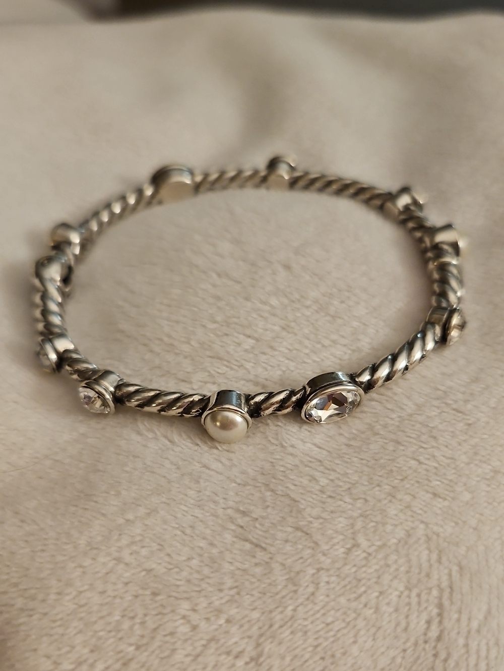 BRIGHTON Monte Carlo Twist Clamper Bracelet with Pearls & Crystals - Picture 2 of 9